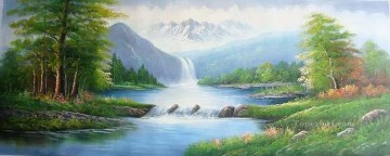 夏の小川 中国の風景 Oil Paintings